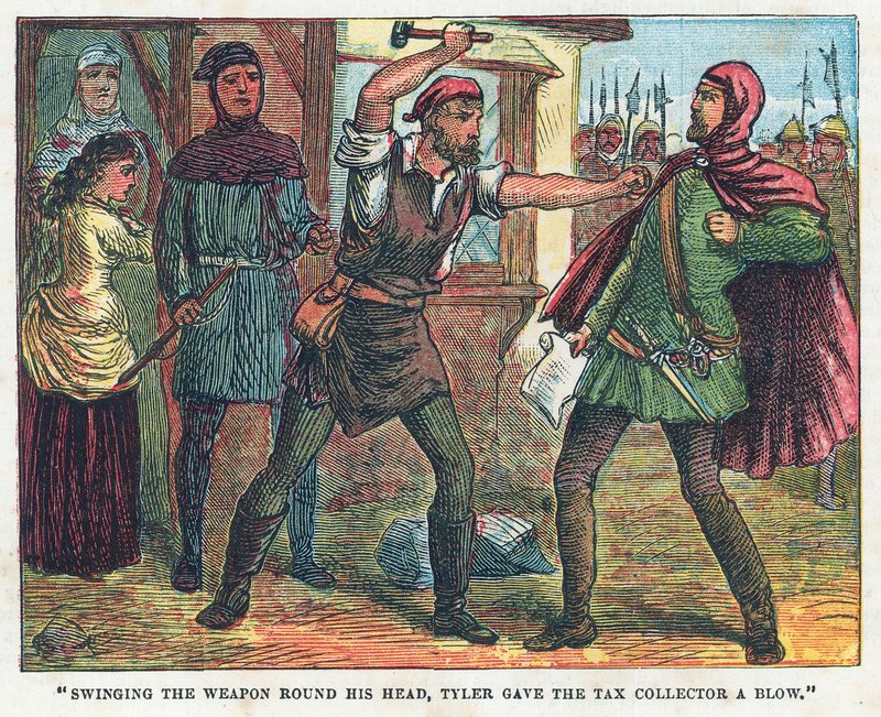Wat Tyler uštědřil výběrčímu daní ránu od English School
