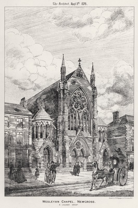 Wesleyan Chapel, Newcross (rytina) od English School