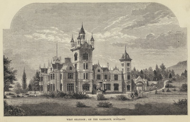 West Shandon, na Graloch, Skotsko (rytina) od English School