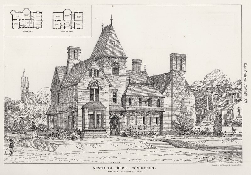 Westfield House, Wimbledon (rytina) od English School