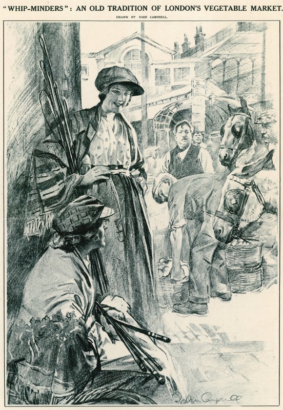 Bičeři: stará tradice londýnského zeleninového trhu; Covent Garden, Londýn od English School