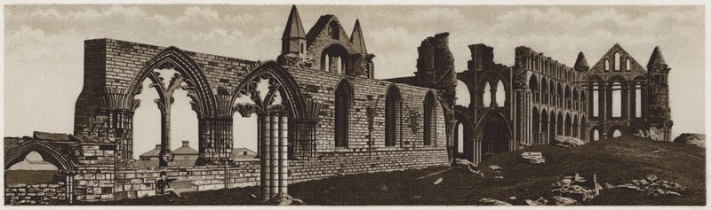 Whitby Abbey (litho) od English School