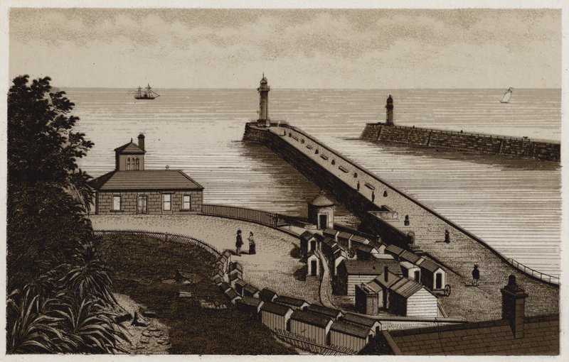 Whitby Vstup do přístavu (litho) od English School