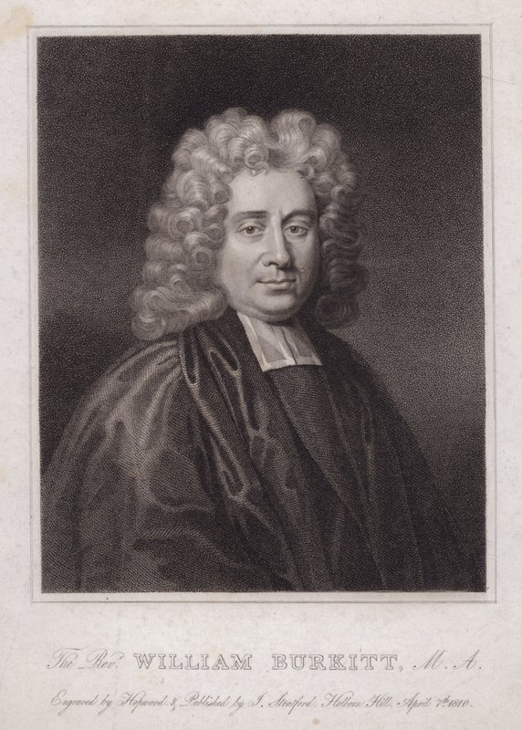 William Burkitt , anglický kněz a spisovatel (rytina) od English School