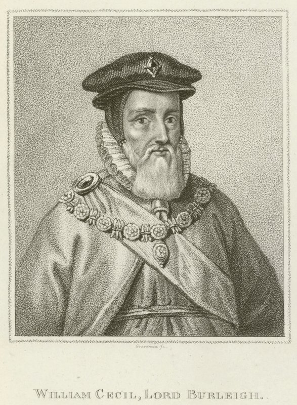 William Cecil, Lord Burleigh (rytina) od English School