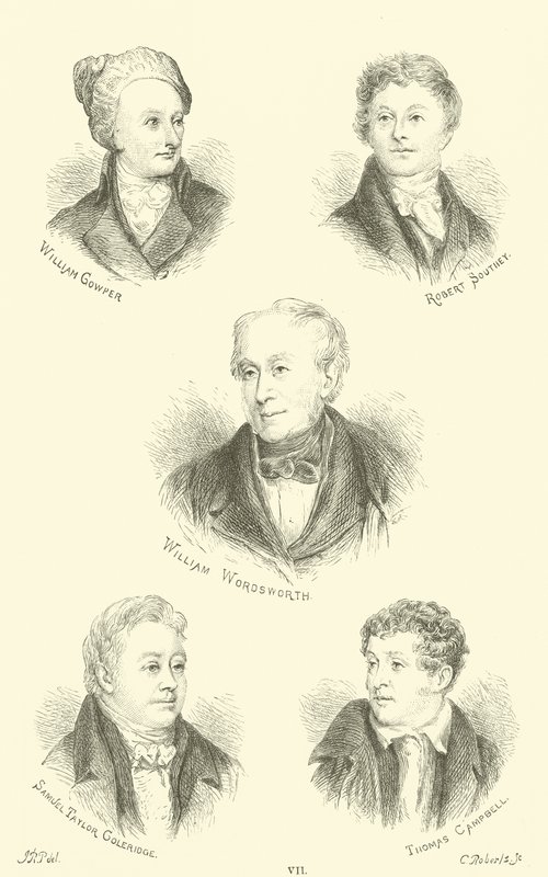 William Cowper, Robert Southey, William Wordsworth, Samuel Taylor Goleridge, Thomas Campbell od English School