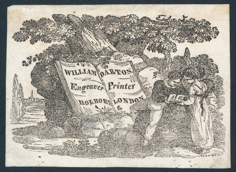 William Darton, rytec a tiskař, vizitka od English School