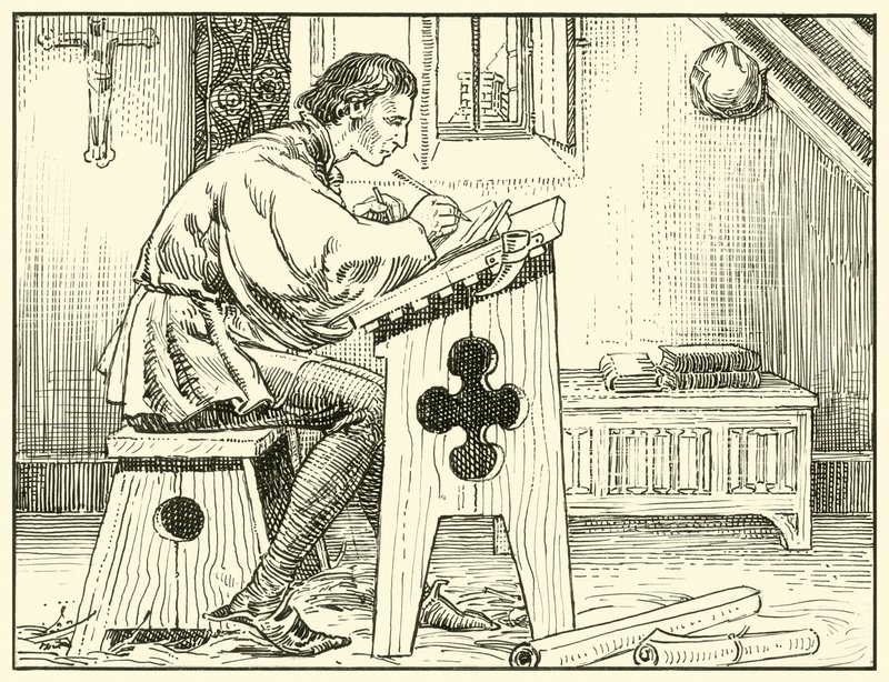 William Evesham Psaní (inkoust na papíře) od English School