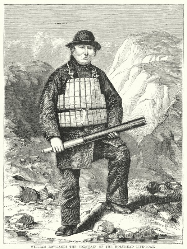 William Rowlands kormidelník záchranného člunu Holyhead (rytina) od English School