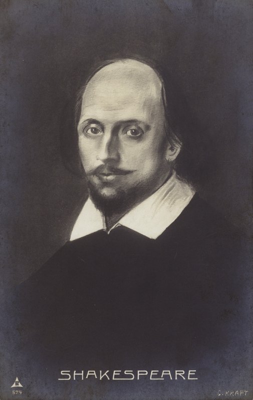 William Shakespeare (asi 1564-1616), anglický dramatik a básník (litografie) od English School