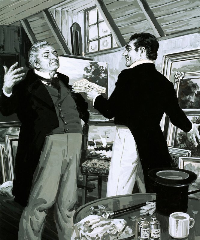 William Turner vyměnil některé ze svých obrazů za hrst poznámek (kvaš na papíře) od English School