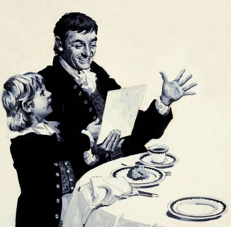 William Turner ukazuje svému natěšenému otci kresbu lva od English School