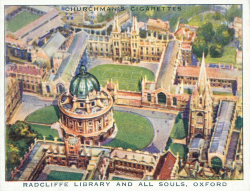 Křídla nad říší: Radcliffe Library and all Souls, Oxford (barevná litografie) od English School