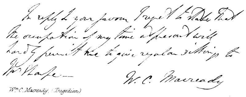 Wm C Macready, (Tragedian) od English School
