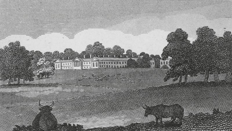 Opatství Woburn (rytina) od English School