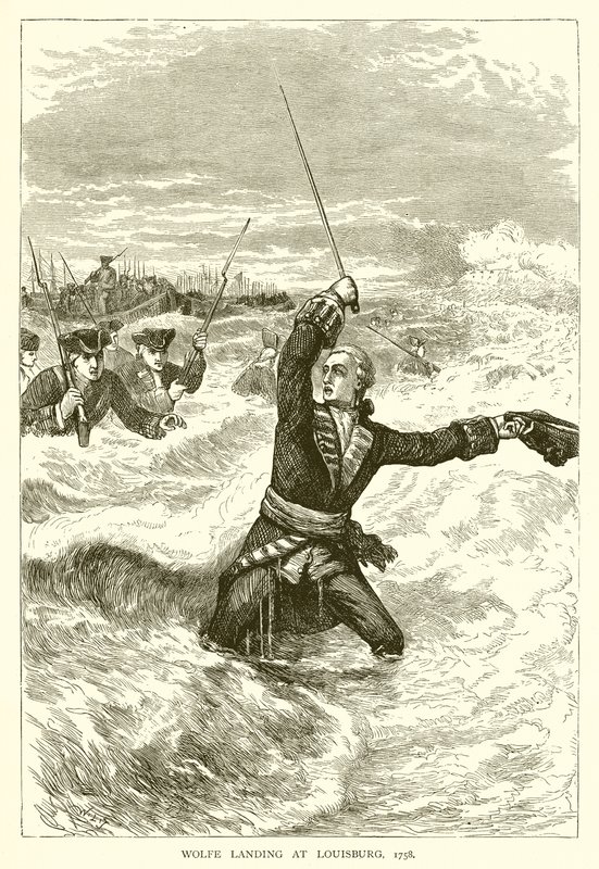 Wolfe přistává v Louisburgu, 1758 od English School