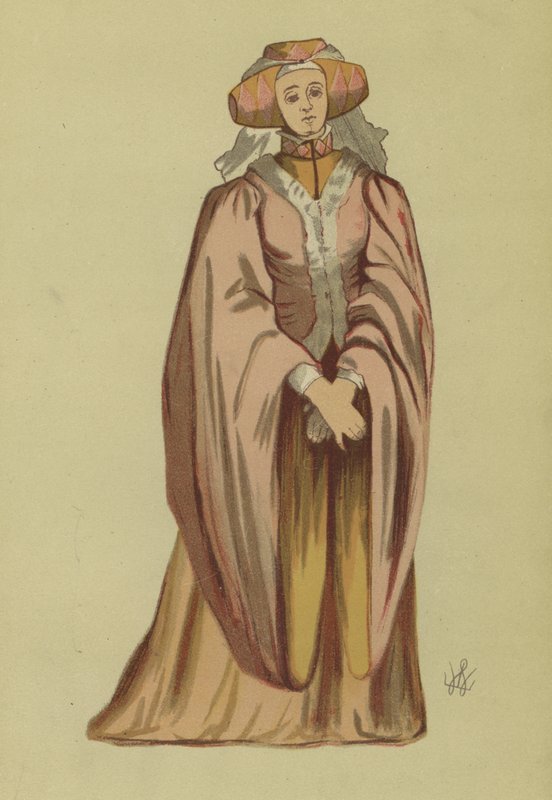 Dámský kostým za vlády Richarda II. od English School