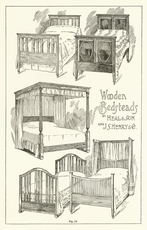 Wooden Bedsteads od Heal and Son a JS Henry and Company od English School
