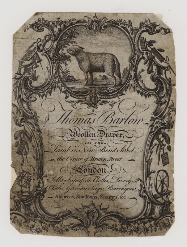 Vlnění soukeníci, Thomas Barton, vizitka od English School