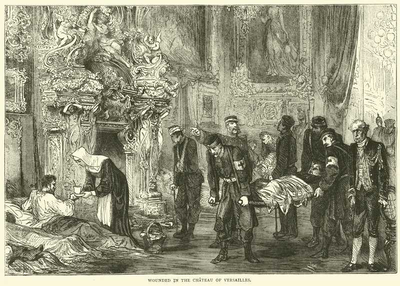 Zraněný na zámku ve Versailles, leden 1871 od English School