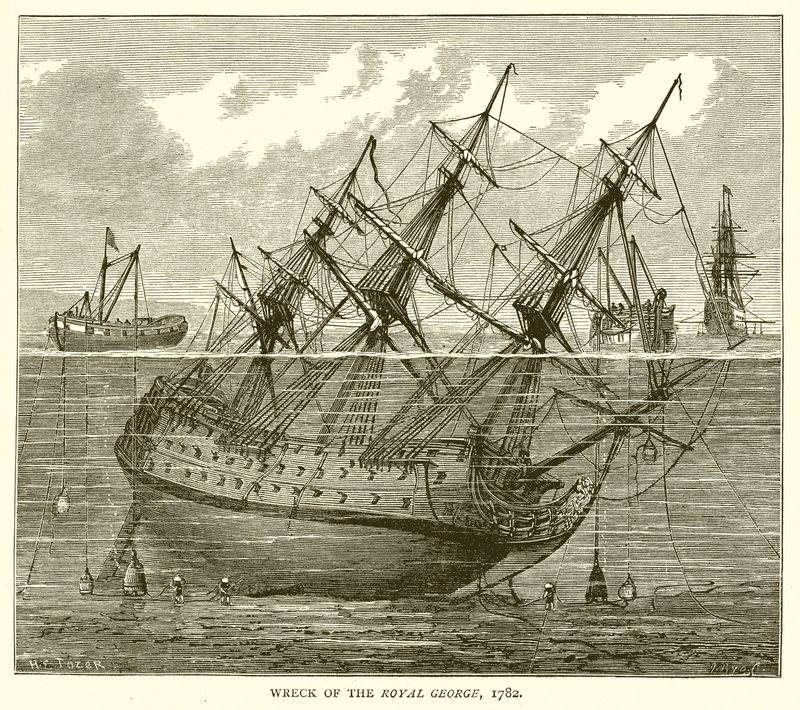 Vrak Royal George, 1782 od English School