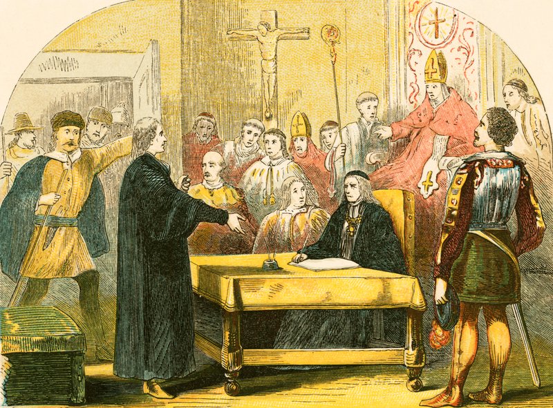 Viklef před synodou v Lambeth od English School