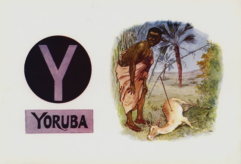 Y, Yoruba (barevná litografie) od English School