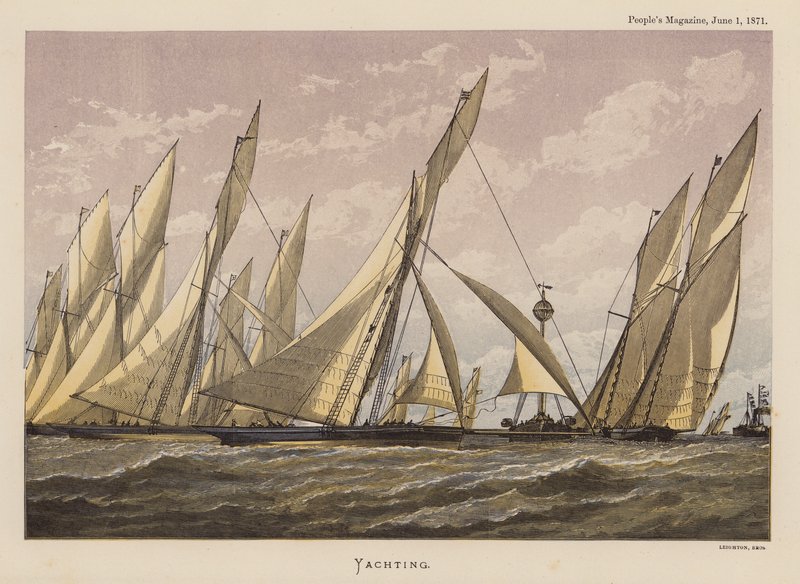 Jachting (kolorovaná rytina) od English School