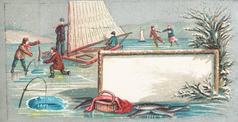 Jachting, rybaření a bruslení na ledě, vánoční přání od English School