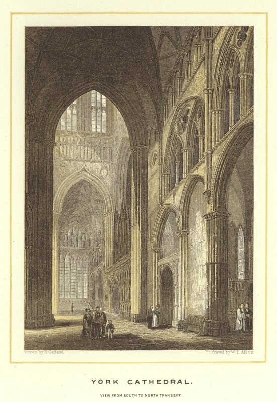 Yorkská katedrála, pohled z jihu na severní transept od English School