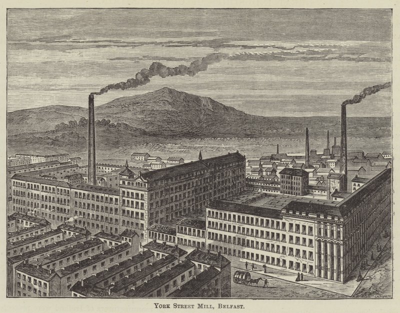York Street Mill, Belfast (rytina) od English School