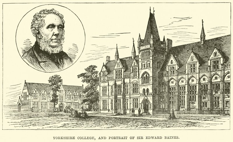 Yorkshire College a portrét sira Edwarda Bainese od English School