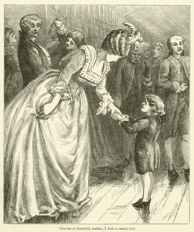 "Jste tak krásná, madam, chtěl bych si vás vzít" (rytina) od English School