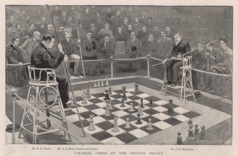 Kolosální šachy v Crystal Palace od Enoch Ward