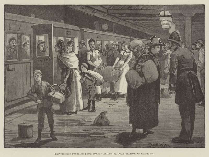 Hop-Pickers začínající z nádraží London Bridge o půlnoci od Enoch Ward