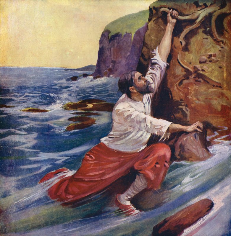 Sindibádův útěk (barevná litografie) od Enoch Ward
