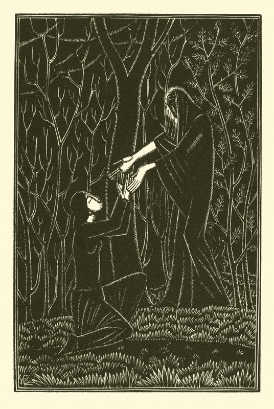 Smrt a dáma (litho) od Eric Gill