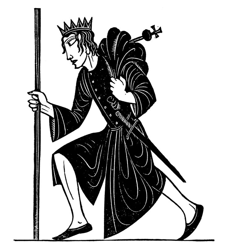 Titulní ilustrace pro krále Jindřicha IV., první část, od Williama Shakespeara (litografie) od Eric Gill