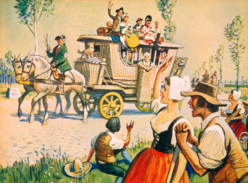 Kočár na cestě mezi Paříží a Versailles v roce 1787 od Eric Parker