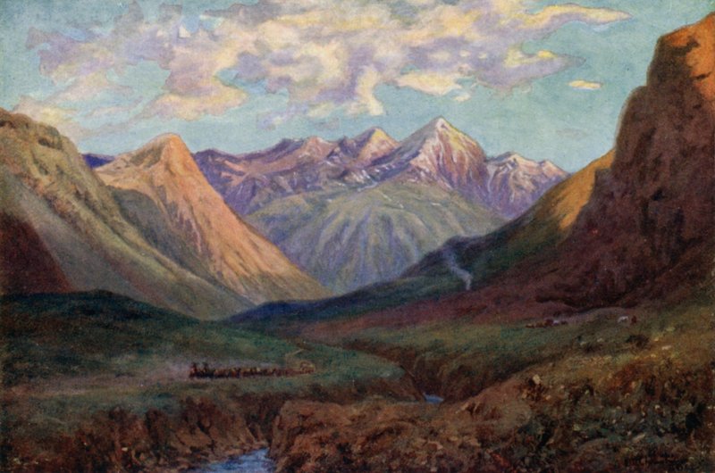 Tým mezků opouští Puente del Inca od Ernest William Christmas