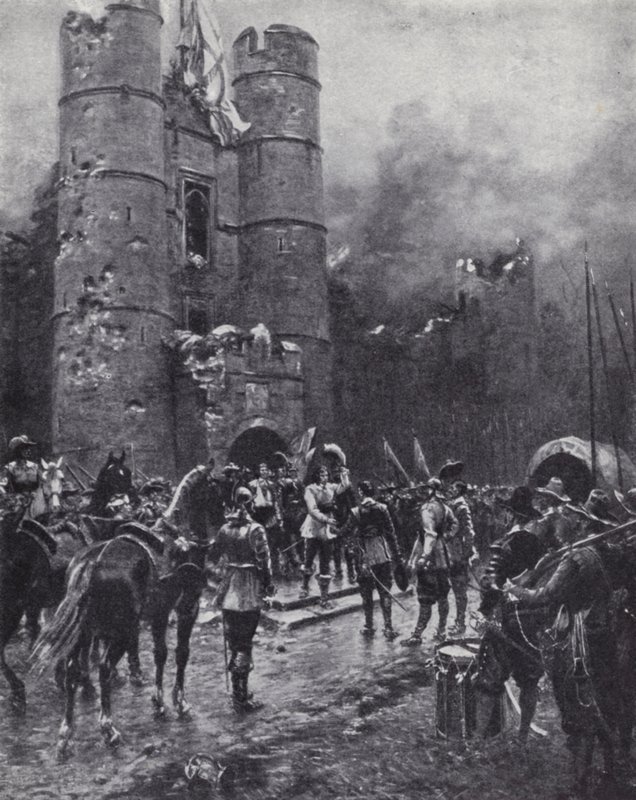 Osmnáctiměsíční obléhání hradu Donnington, Berkshire, během anglické občanské války od Ernest (after) Crofts