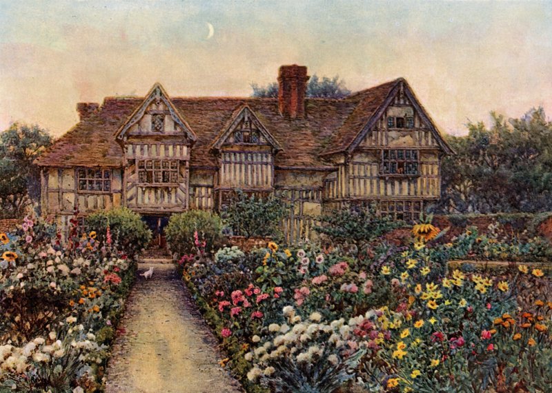Rumwood Court, Langley, Kent (barevné lito) od Ernest Arthur Rowe