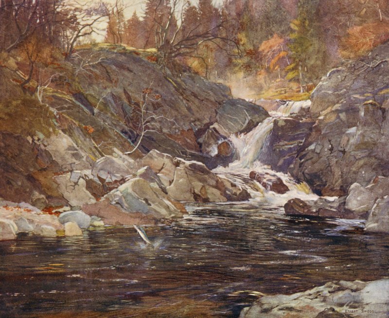 Perthshire side-glen (barevná litografie) od Ernest Edward Briggs