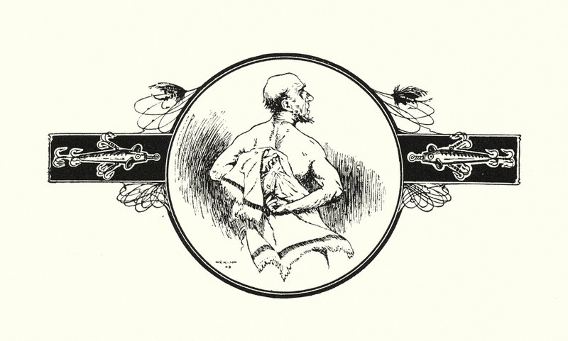 Rybář si suší záda (litografie) od Ernest Edward Briggs