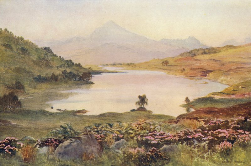 Loch Poulary (barevná litografie) od Ernest Edward Briggs