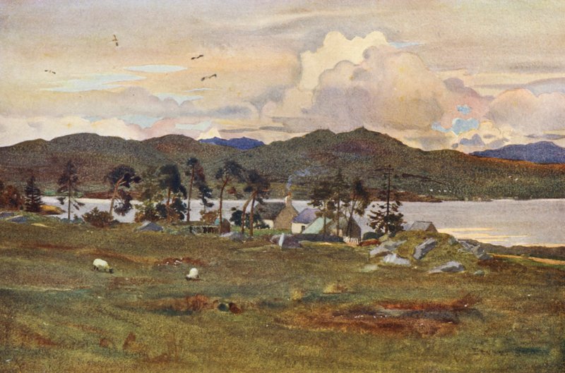 Lochinvar s domkem správce (barevná litografie) od Ernest Edward Briggs