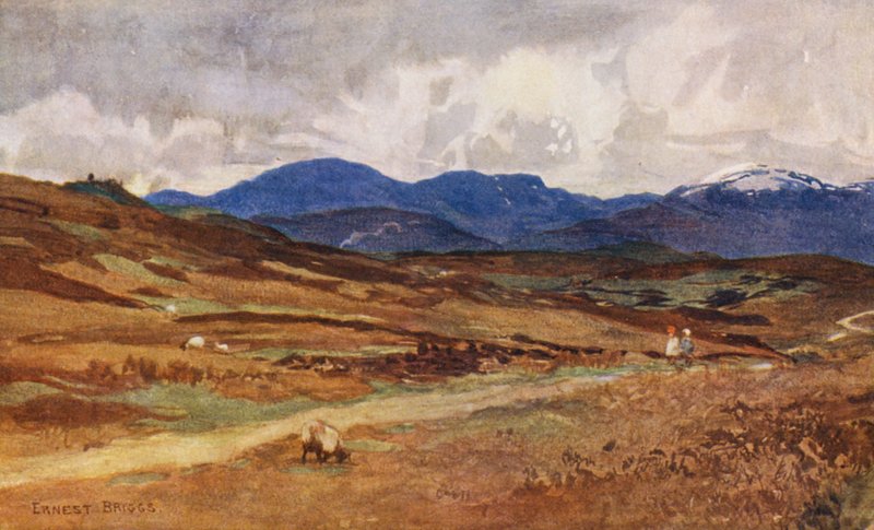 Pohled na západ od Lochinvaru (barevná litografie) od Ernest Edward Briggs