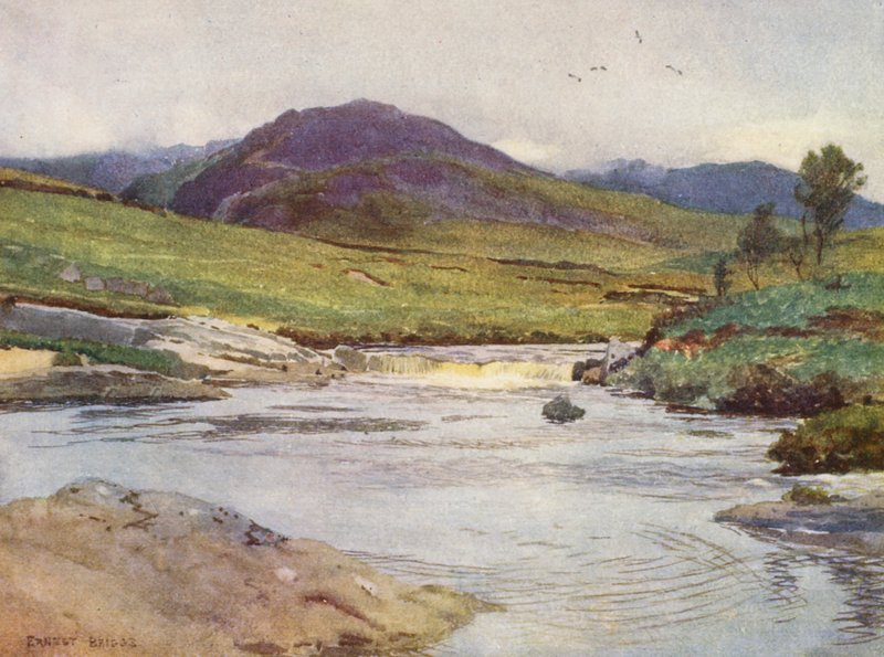 Černá voda Dee nad mostem (barevná litografie) od Ernest Edward Briggs