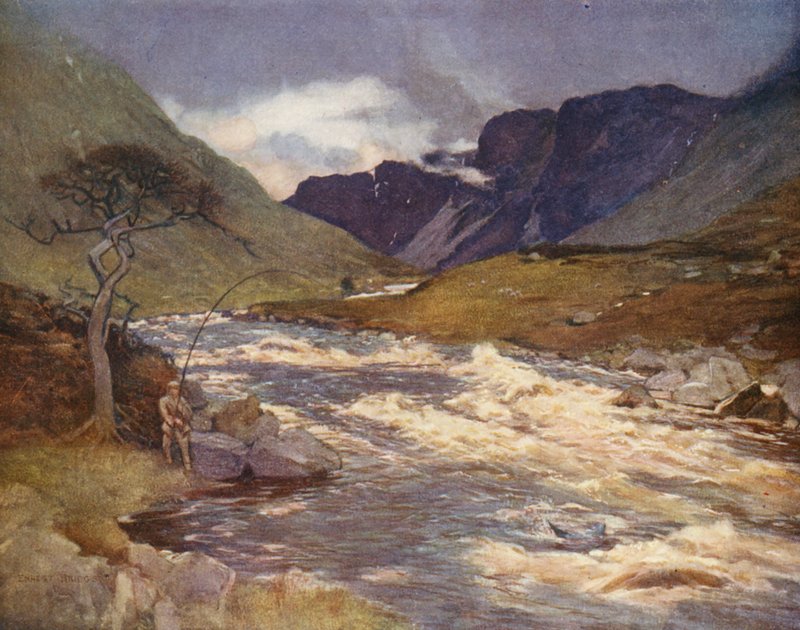 Řeka Awe (barevná litografie) od Ernest Edward Briggs