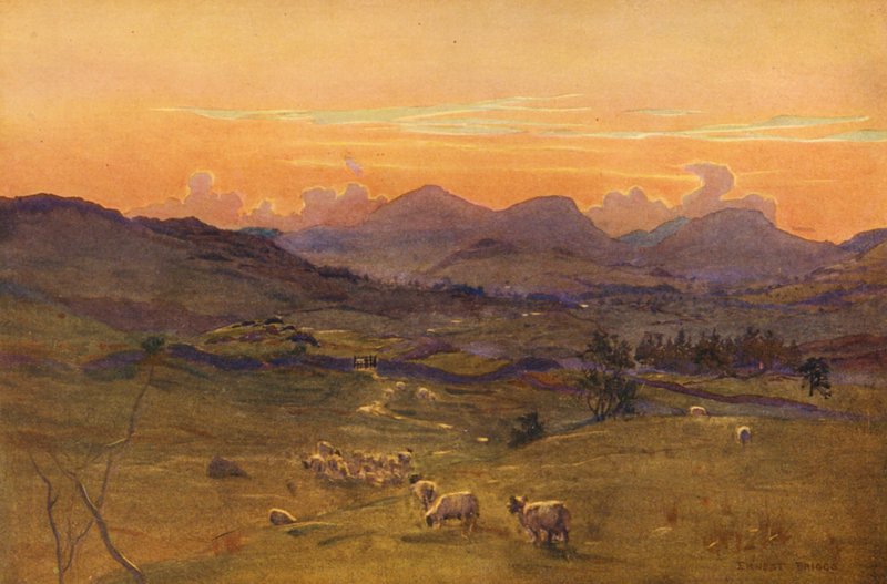 Údolí Kenu, večer (barevná litografie) od Ernest Edward Briggs